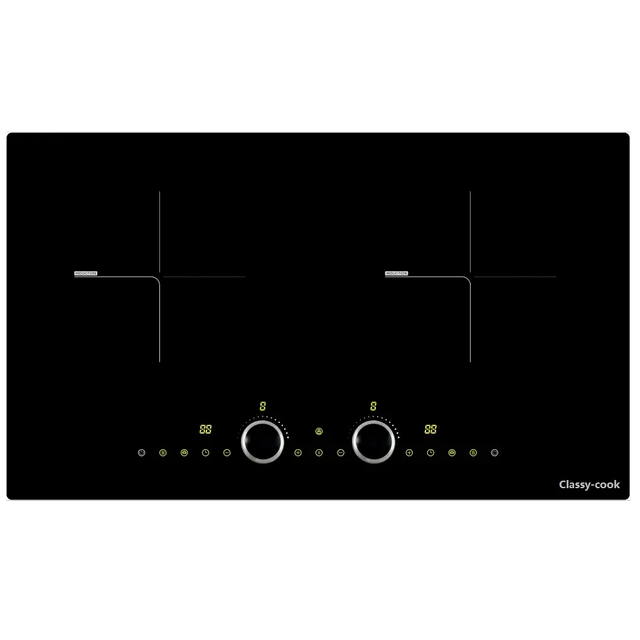 Black Glass Built-in Dual Burner Induction Cooktop Invisible Control Ceramic Cooktop for Households Double Burner Electric Stove