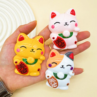 Breloques en résine chat attrape-argent mignonnes les plus vendues pour coques de téléphone, moules en résine, breloques plates en silicone, breloques en résine de dessin animé
