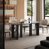 Table à manger rectangulaire moderne en marbre, fabriquée en Chine, pour salle à manger, mobilier de salle à manger