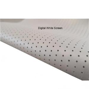 Écran numérique de projection 3D en PVC blanc micro-perforé 16:9, utilisation professionnelle en cinéma, acoustiquement transparent, passage du son - Product Image 1