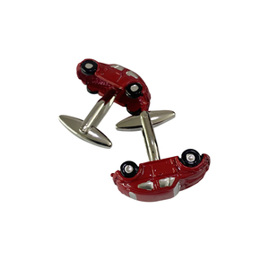 <span class=keywords><strong>Gemelos</strong></span> de ley personalizados con forma de dibujos animados de coche rojo pequeño realmente interesante para camisas de hombre - Product Image 6