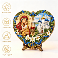 Ornamento da Tavolo in Resina UV 3D Personalizzato, Icona della Vergine Maria Ortodossa, Decorazione Religiosa Cristiana per la Casa, Produzione OEM ODM