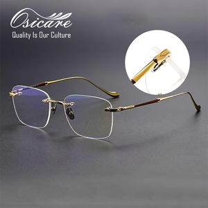 نظارات طبية من التيتانيوم النقي بدون إطار بتصميم كلاسيكي فاخر من ماركة عالمية - Product Image 2