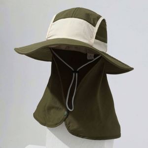 Outdoor Sun Shade Wide Brim Fishing Caps Neck Protection Safari Jungle <b>Bucket</b> <b>Hats</b> <b>With</b> <b>String</b> - Product Image 1