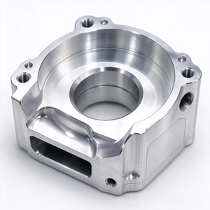 Custom CNC Milled Flange Housing Parts, 5-<b>axis</b> Precision Machined Metal Cavity Shell With <b>Tapped</b> Holes For Machinery Assembly - Product Image 1