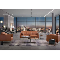 Bureau de direction commercial de loisirs personnalisé pour réception Ensemble de canapés modernes avec mobilier de luxe en cuir pour le bureau