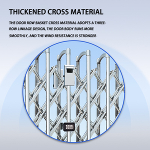 Khí công thép không gỉ có thể thu vào hàng rào cổng tự động điều khiển từ xa cho sử dụng ngoài trời trong các nhà máy Trường Học trang trại khách sạn - Product Image 2