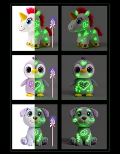 Peluche artistique lumineuse, jouet en peluche doux qui brille dans le noir, projecteur d'étoiles LED rechargeable, compagnon <span class=keywords><strong>de</strong></span> sommeil apaisant pour <span class=keywords><strong>les</strong></span> tout-petits - Product Image 6