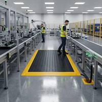 Système de tapis de sécurité industriels robustes sur mesure avec capteur de sol sensible à la pression et surface résistante aux produits chimiques et à l'huile pour centrales électriques