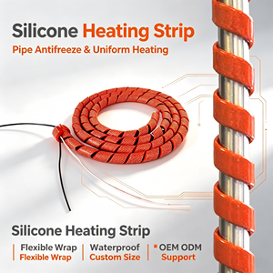 Bande chauffante en caoutchouc de silicone haute efficacité, élément chauffant pour tuyau, anti-gel, isolation thermique pour pipeline industriel - Product Image 3