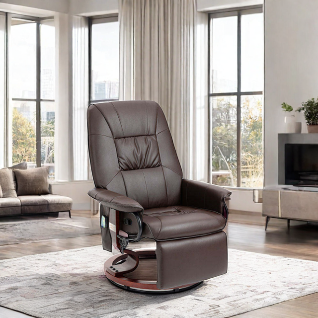 Hot Modern 360 Degree Swivel Electric PU Leather Adjustable Recliner Chair Sofa Open Back Metal Frame One Seat Indoor Use Remote