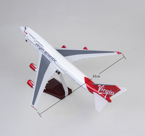 โมเดลเครื่องบินเรซิ่น บีอีโอ <span class=keywords><strong>747</strong></span>-<span class=keywords><strong>400</strong></span> ของเวอร์จินแอตแลนติก ขนาด 1/150 ยาว 47 ซม. พร้อมล้อเหวี่ยง - Product Image 2
