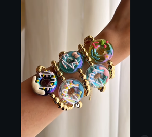 Pulsera de Donuts Hecha a Mano, Pulseras de Corazón de Colores Arcoíris, Joyería de Verano - Product Image 4