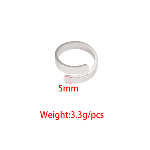 Stainless Steel Mirror DIY Open Smart Ring Blank Glossy Women Rings <strong>Custom</strong> Engraved Logo Ring for Men <strong>Jewelry</strong> Making <strong>Supplies</strong> - Product Image 4