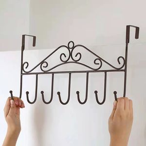 7 Haken Ijzeren Haak Over Deur Metalen Hanger Beugel Handdoek Hoed Kapstok Haken Opknoping Opbergrek Overdeur Organizer Accessoires - Product Image 1