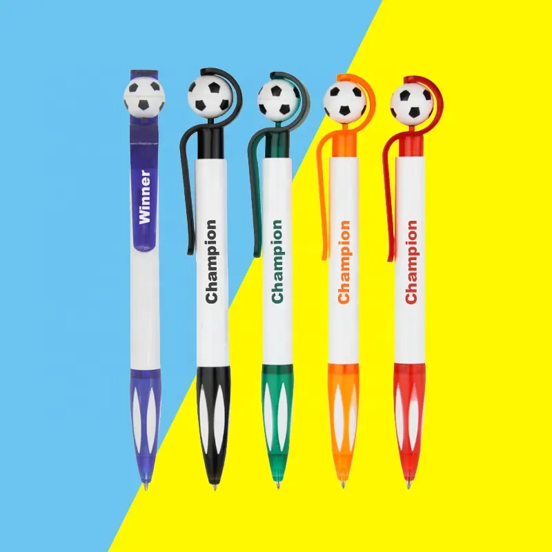 Hot Sales Competition Prize And Football Plastic Ballpoint Pen With Customized Words