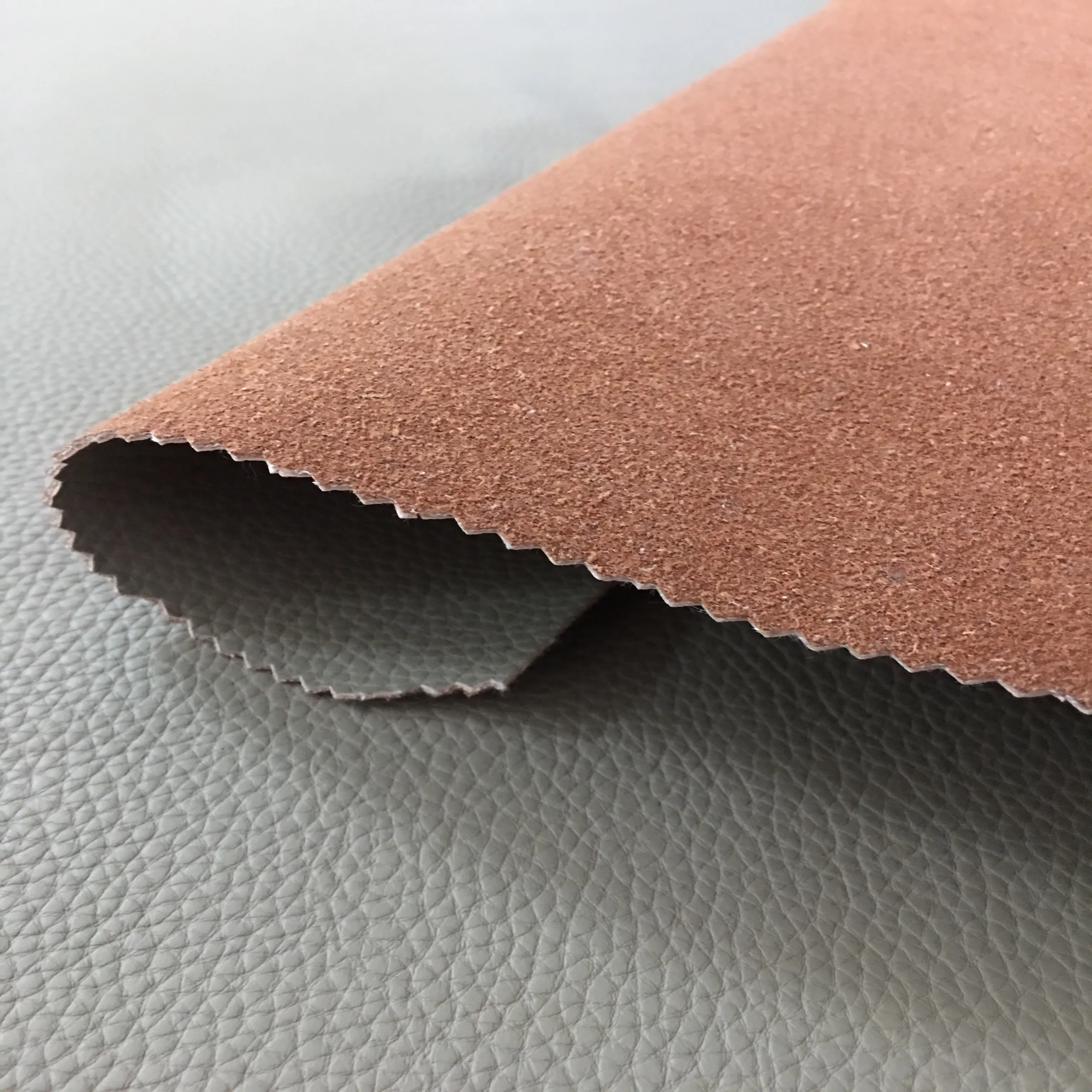 Beflock tes PU-gebundenes Leder für Sofa polster