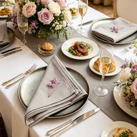 Serviettes en lin et coton de couleur unie, épaisses et solides, réutilisables pour les dîners, les mariages, les fêtes, les banquets, les tables d'hôtel