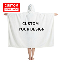 Couverture à capuche en flanelle personnalisée avec broderie, épaisse, chaude, antistatique, confortable et surdimensionnée pour regarder la télévision ou faire la sieste à la maison