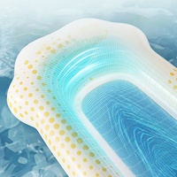 Da Niu Bouée de piscine gonflable couleur crème, transat aquatique en maille minimaliste pour photos d'été Instagram