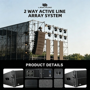 Sistema de Altavoces Activos de Línea Profesional <span class=keywords><strong>LEON</strong></span> AUDIO HDB-20A, Woofer Neo de 8 Pulgadas, Controlador de Titanio de 75 mm, 1600 W, DSP, Bi-AMP Mono - Product Image 4