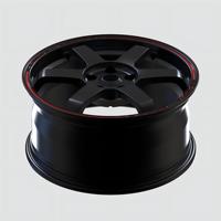 Jantes forgées semi-mates noires avec bande rouge, légères, pour voitures de tourisme, directement de l'usine, 18, 19, 20 pouces, 5x114.3 PCD, moyeu en aluminium