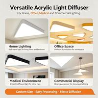 Plaque acrylique PMMA transparente dépolie, découpée au laser sur mesure, panneau diffuseur triangulaire pour support de luminaire, épaisseur 1-6mm, 100x100mm
