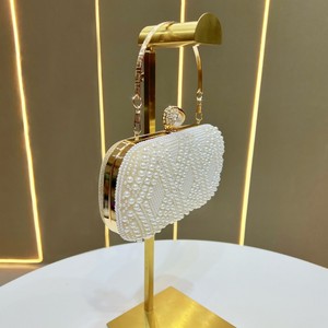 Nouvelle pochette de soirée de luxe rétro à motif carré, ornée de paillettes brillantes, sac à main de luxe pour cérémonie, pochette à perles - Product Image 5