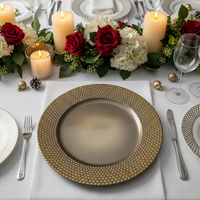Assiette de présentation de luxe élégante de 13 pouces, motif personnalisé, durable et réutilisable pour mariages, anniversaires, dîners et hôtels
