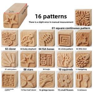 Sello cuadrado <span class=keywords><strong>de</strong></span> ébano con <span class=keywords><strong>madera</strong></span> maciza e impresión <span class=keywords><strong>de</strong></span> dibujos animados, decoración artesanal creativa <span class=keywords><strong>de</strong></span> <span class=keywords><strong>madera</strong></span> - Product Image 3