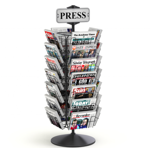 New Hot Shop Metal Book Vinyl Record Storage Rack Magazine Display Pockets Calendar Storage Stand
