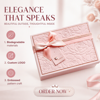 Boîte cadeau rose personnalisée avec logo en relief, ruban en satin, nœud, emballage en carton rigide de luxe, vente en gros, grand coffret haut de gamme