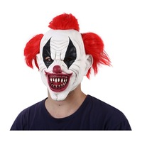 Masque de clown classique en caoutchouc, accessoires de costume pour fête d'horreur de Noël, couvre-chef de cosplay souriant effrayant, pour fête d'horreur et événements à thème 'Escape'