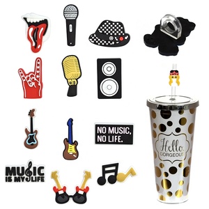 Mode rappeur chanteur réutilisable métal pailles conseils poussière Toppers couvre Silicone paille à boire Toppers couverture gobelet verre décor - Product Image 1