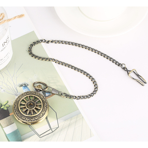 <span class=keywords><strong>Montre</strong></span> de poche mécanique squelette à engrenages steampunk à remontage manuel avec chaîne en bronze vintage à motif creux pour hommes - Product Image 6