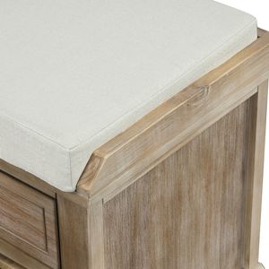 Db trexm mộc mạc Trắng rửa lưu trữ băng ghế dự bị với 3 ngăn kéo và 3 Giỏ mây Giày băng ghế dự bị cho phòng khách hoặc lối vào - Product Image 2