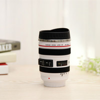 Tasse à café créative en acier inoxydable pour objectif d'appareil photo, bouteille d'eau isolée moderne pour la rentrée des classes, cadeau pour tasses à café