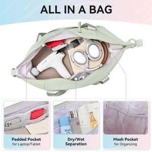 Multiple Pockets Yoga <b>Bag</b> Design <b>Weekender</b> Personal Items Carry on Tote <b>Bag</b> Overnight Duffel <b>Bag</b> for <b>Women</b> - Product Image 3