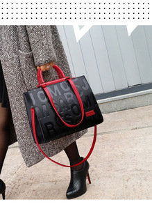 Bolsos de Mano de Moda para Mujer, Bolsos de Lujo de Gran Capacidad para Damas, Bolso Bandolera con Letras en Relieve - Product Image 2