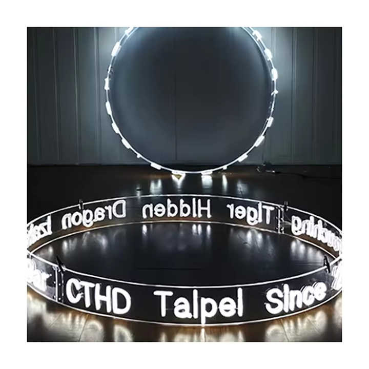 Customizable Hanging Round Neon LED Sign | Acrylic Luminous Text Light ...