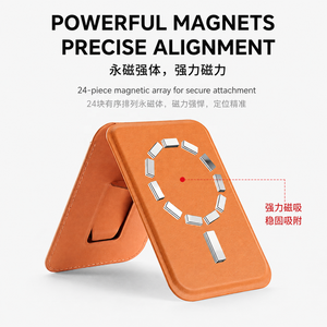 Portefeuille en cuir varié avec porte-cartes, support pliable pour téléphone, support magnétique puissant pour cartes de crédit pour <span class=keywords><strong>iPhone</strong></span> - Product Image 3