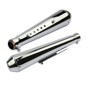 Silencieux d'Échappement de Moto Vintage Noir pour <span class=keywords><strong>Harley</strong></span> Chopper Cruiser <span class=keywords><strong>Scrambler</strong></span> 1-5/8 "1-1/2" 1-7/16" - Product Image 2