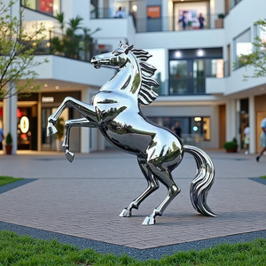 <span class=keywords><strong>Escultura</strong></span> Moderna <span class=keywords><strong>de</strong></span> <span class=keywords><strong>Pegaso</strong></span> en Acero Inoxidable Grabado, Decoración <span class=keywords><strong>de</strong></span> Paisaje Animal Grande con Espejo para Exteriores - Product Image 3