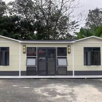 Maison préfabriquée de luxe en acier avec cuisine, 2 chambres, salon et entrée