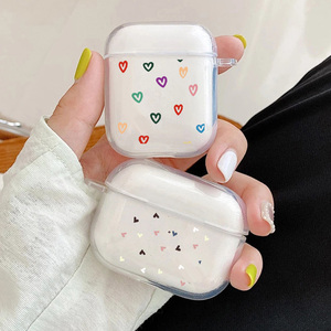 Coque transparente en TPU avec coeur d'amour rouge pour <span class=keywords><strong>Apple</strong></span> Airpods 2/1 3, Coque de protection souple pour écouteurs Funda Airpods Pro - Product Image 3