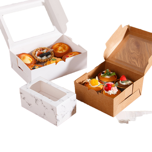 REALPACK Multiple Sizes Disposable Custom Printed UV Coated Four-Color Kraft Paper Cup Cake Packaging <b>Boxes</b> <b>Bakery</b> Bread Cake - Product Image 1