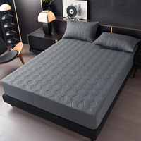 Protège-matelas imperméable matelassé en tricot uni de qualité supérieure, couvre-lit en polyester ajusté pour la maison