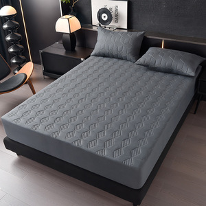 Protège-matelas imperméable matelassé en tricot uni de qualité supérieure, couvre-lit en polyester ajusté pour la maison - Product Image 5