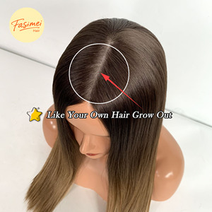 Perruque médicale en silicone de qualité supérieure pour cheveux européens, couleur claire, antidérapante, ajustable, extensions de cheveux humains avec dessus en soie, perruque médicale - Product Image 2