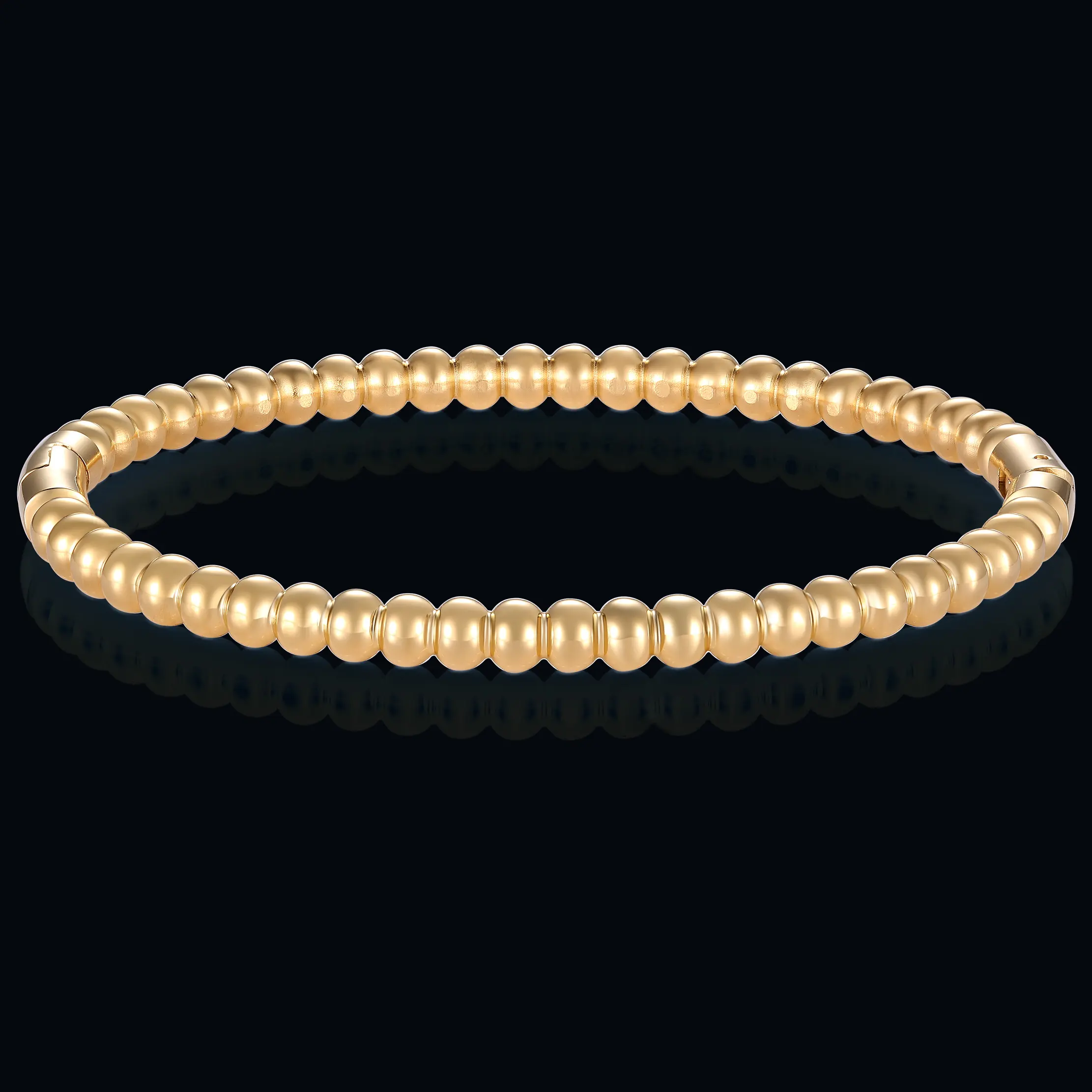 Gold Plated Charms Jewelry Bangle Bracelet Stainless Steel, 18K Gold Plated Beaded Bracelets Set